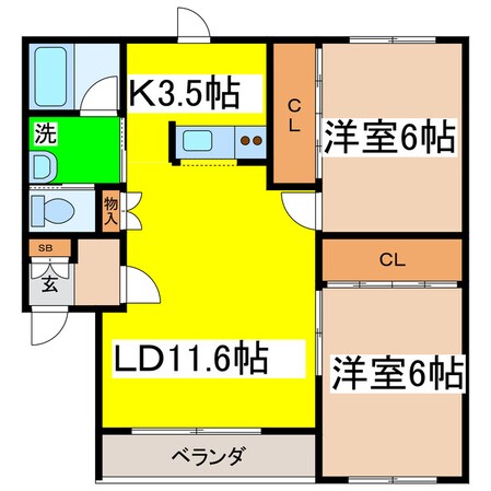 メゾンドショコラの物件間取画像